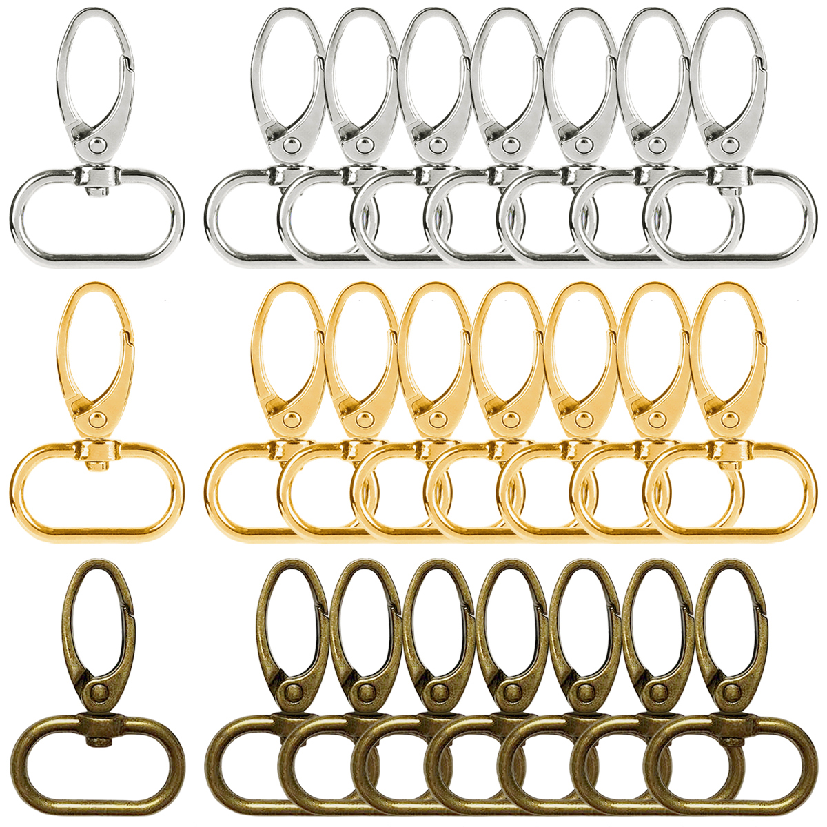 Fishing Swivel Connector - 12/20/35 Pcs Swivel Lobster Claw Clasps