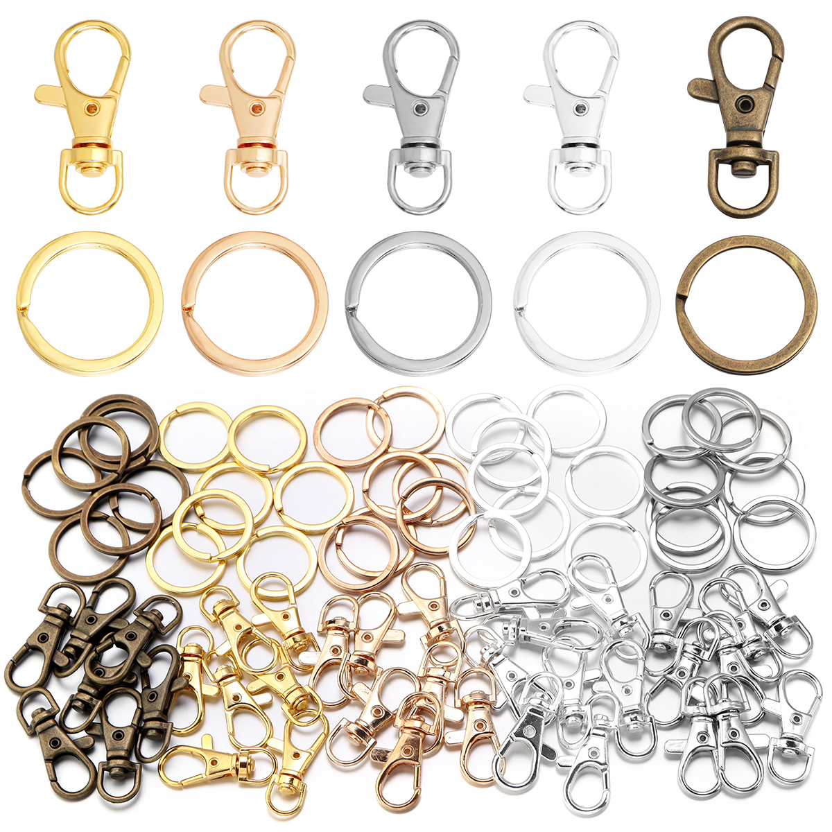 Fishing Swivel Connector - 10Sets Alloy Swivel Lobster Clasp Hooks