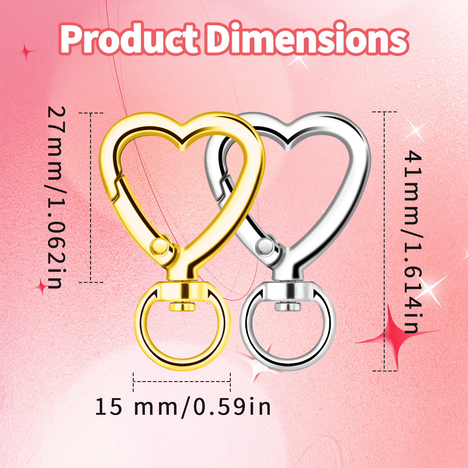 10pcs Metal Heart Lobster Claw - مراجعة Fishing Swivel Connector وسعره