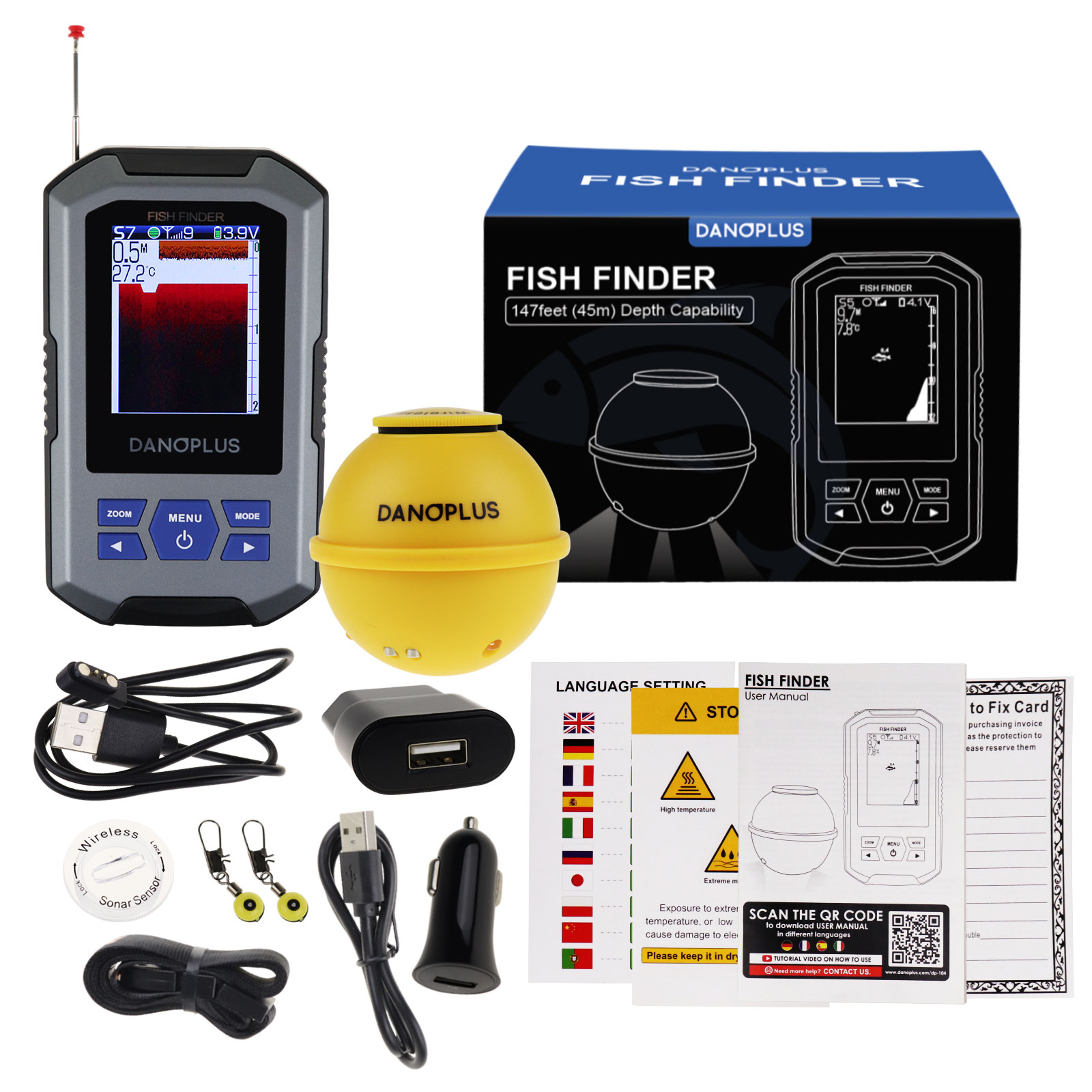 Fish Finder Wireless Sonar Sen - مراجعة Fish Finder وسعره