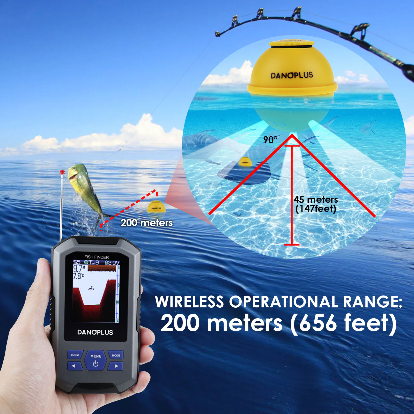 Fish Finder Wireless Sonar Sen - مراجعة Fish Finder وسعره