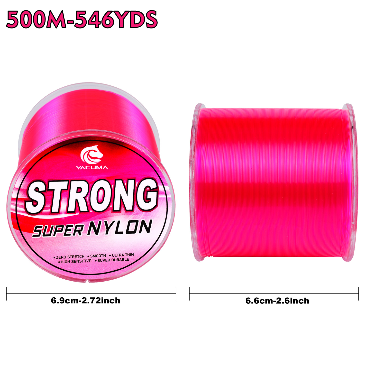 YACUMA 500M-546YDS Strong Pink - مراجعة Fluorocarbon Line وسعره