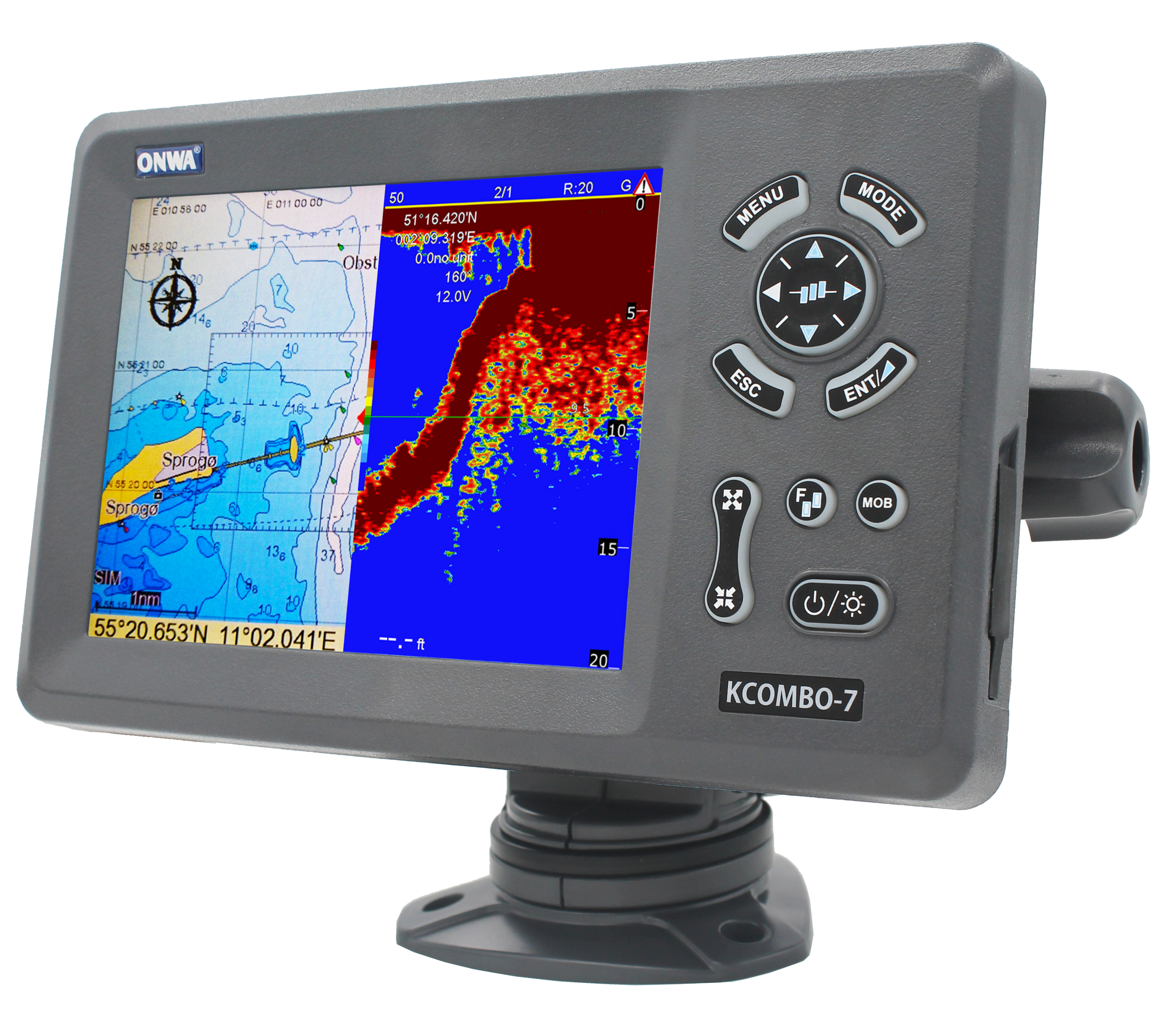 ONWA KCombo-7 7inch Marine GPS - مراجعة Fish Finder وسعره