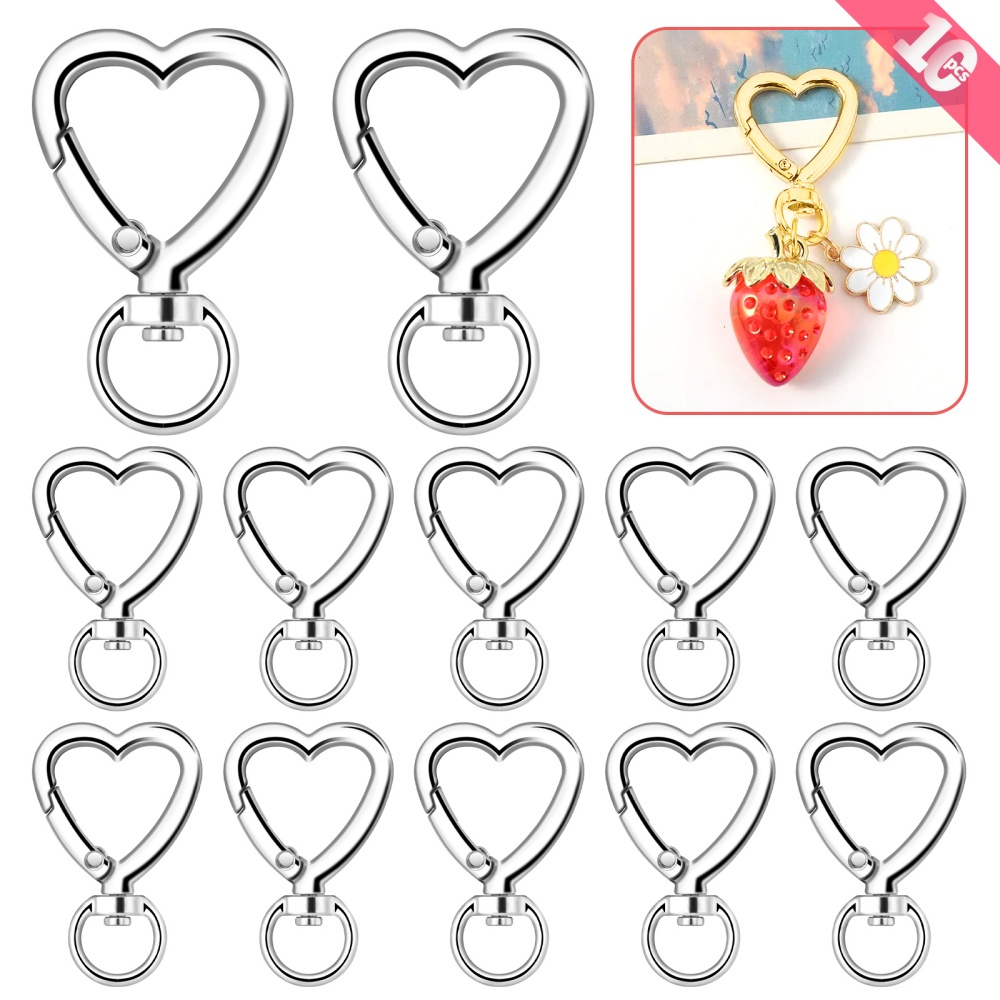 10pcs Metal Heart Lobster Claw - مراجعة Fishing Swivel Connector وسعره