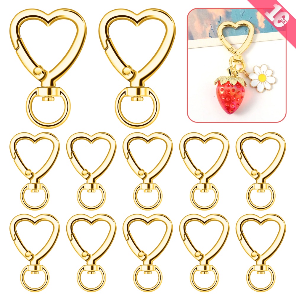 10pcs Metal Heart Lobster Claw - مراجعة Fishing Swivel Connector وسعره